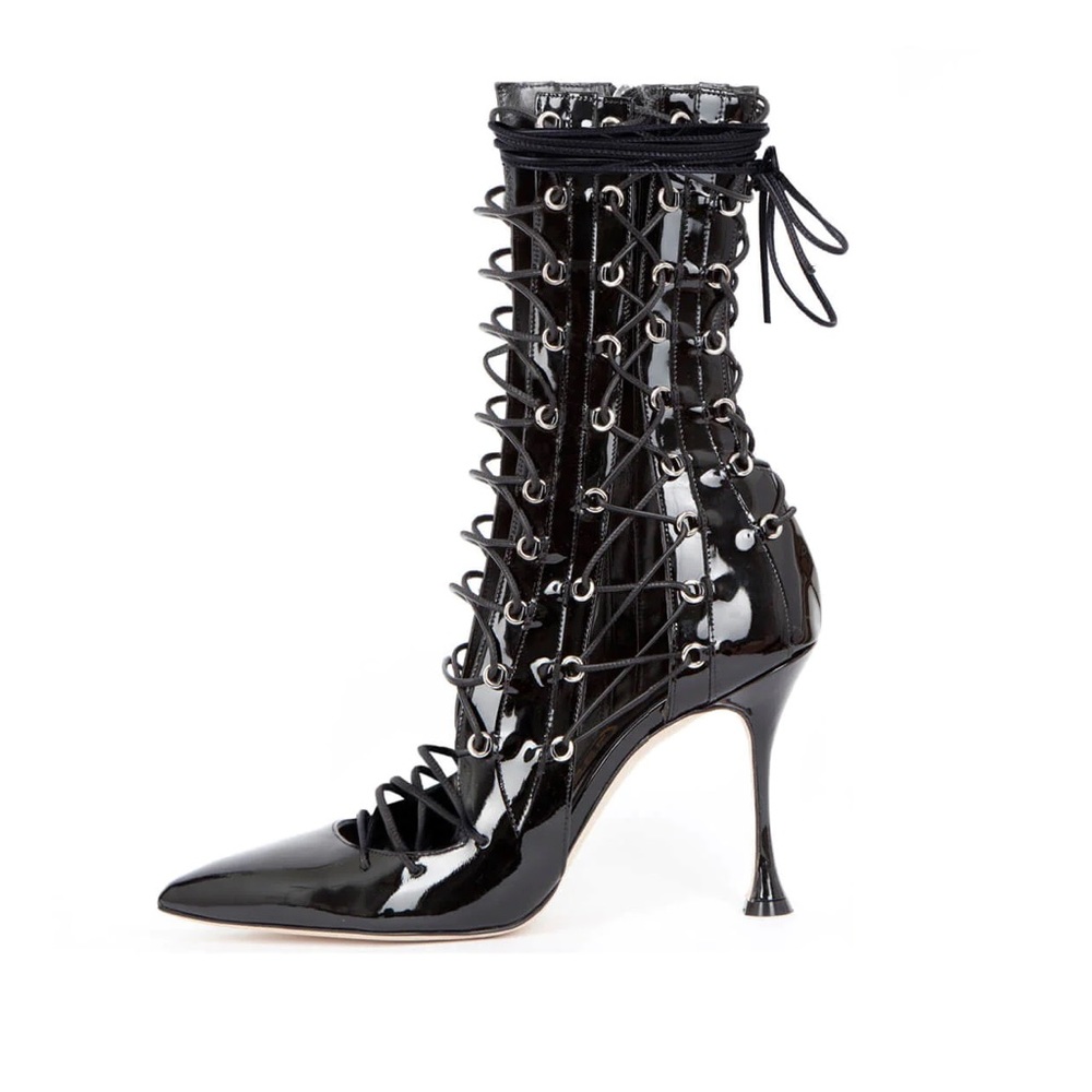 RARE AND SOLD OUT Liudmila Drury Lane Lace-Up Patent Shoes